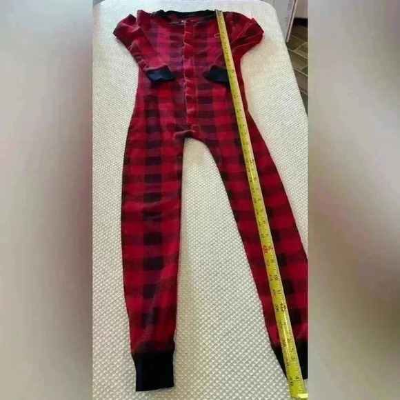 ✨Lazy One Bear Cheeks trap door kids 6 flame retardant Plaid Onesie Flapjack - Picture 7 of 8